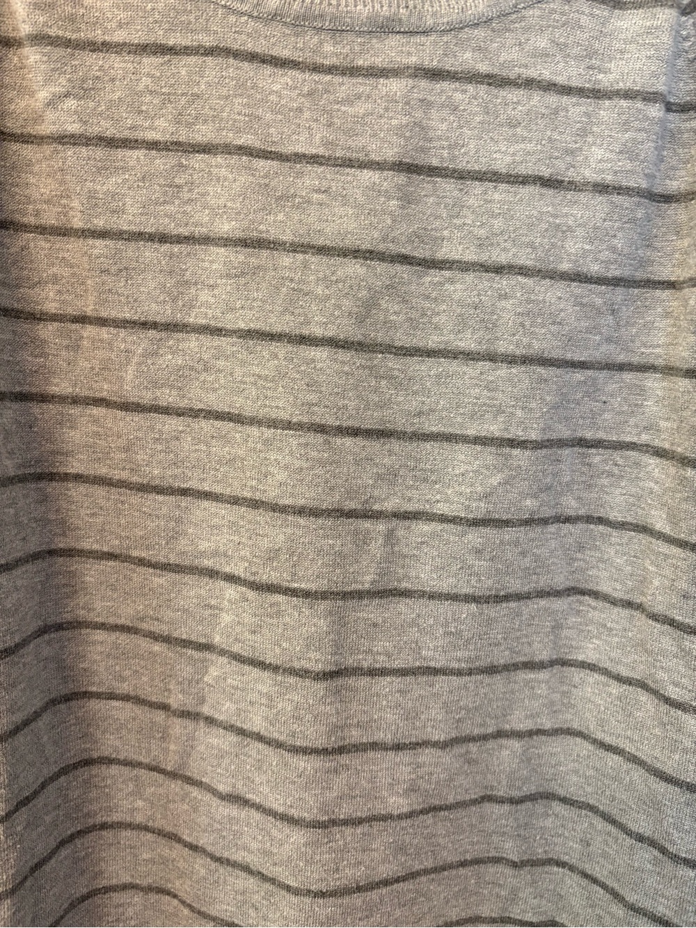Maurices Gray Striped Sweater with Layered Chiffon Hem - Picture 3 of 8